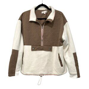 Spiritual Gangster Half zip Sherpa Love Embroidered Pullover Sweatshirt New Sz M